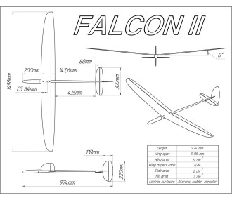 F3K Falcon Strong V2   Vert / Bleu High Quality