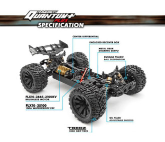 QUANTUM+ XT FLUX 4X4 1/10 ARGENTO BLU