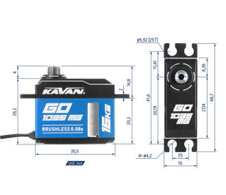 GO-1035MG (0,08s/60°, 16kg.cm)