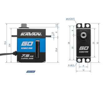 GO-1020MG (0,08s/60°, 7,5kg.cm)