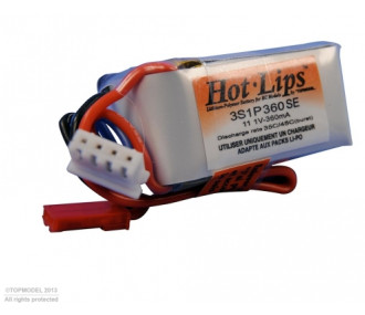 HOT LIPS 11.1V 360mAh 3S1P JST LiPo PACK