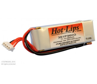 HOT LIPS 11.1V 960mAh 3S1P XT60 LiPo PACK