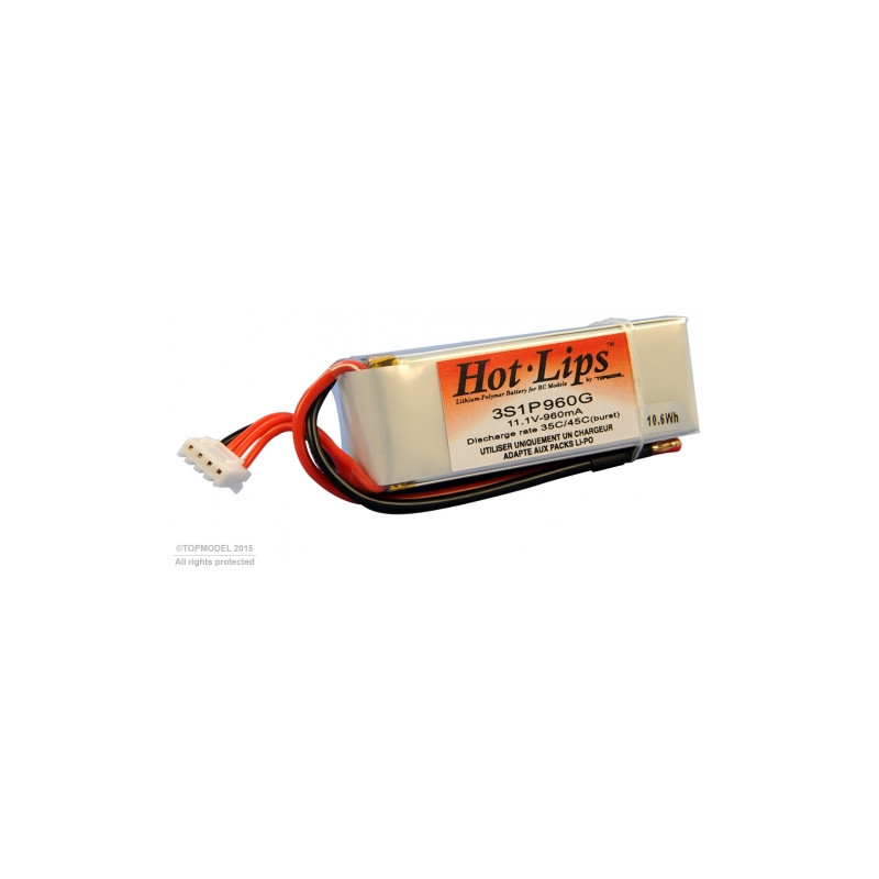 HOT LIPS 11.1V 960mAh 3S1P XT60 LiPo PACK