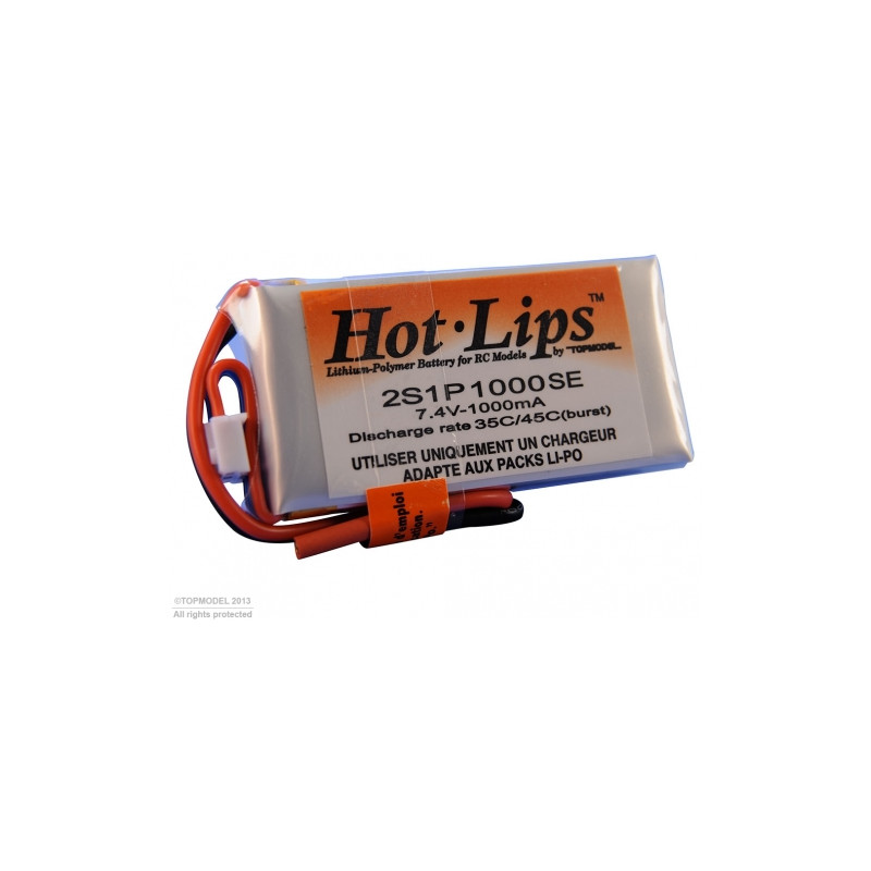 HOT LIPS 7.4V 1000mAh 2S1P XT60 LiPo PACK