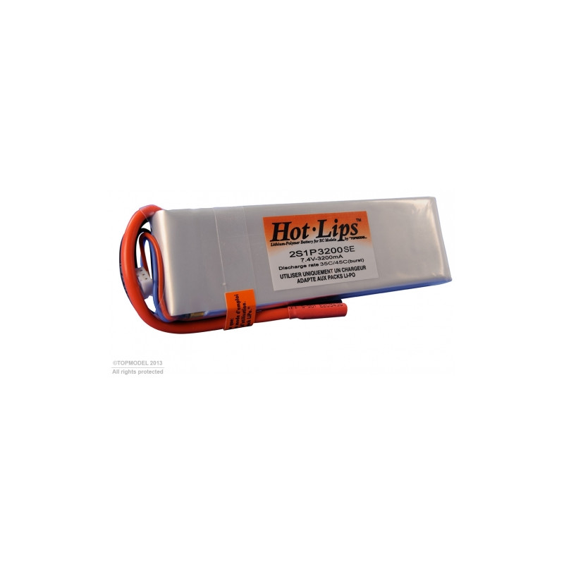 HOT LIPS 7.4V 3200mAh 2S1P XT60 LiPo PACK