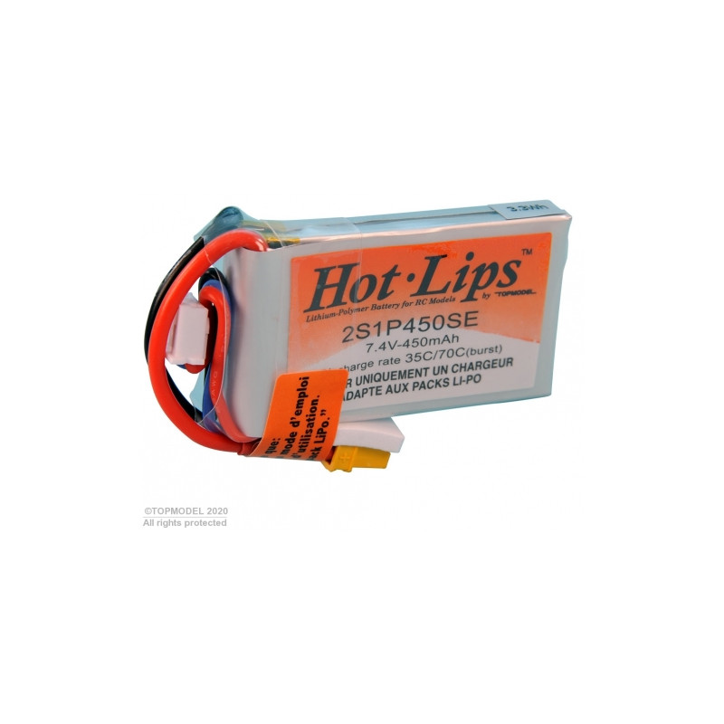 HOT LIPS 7,4V 450mAh 2S1P XT30 LiPo PACK