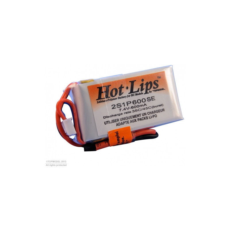 HOT LIPS 7.4V 600mAh 2S1P XT60 LiPo PACK