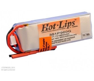 HOT LIPS 7.4V 960mAh 2S1P XT60 LiPo PACK