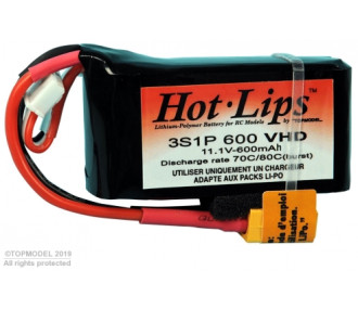 PACK HOT LIPS VHD 11.1V 600mAh 3S1P XT60 LiPo