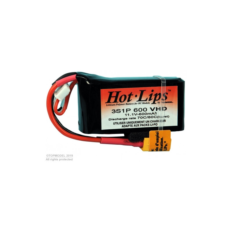 HOT LIPS VHD 11.1V 600mAh 3S1P XT60 LiPo PACK