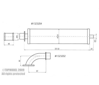 PIPE pour MVVS#1323204 58/116cc droit