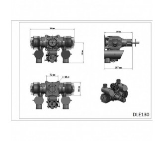 Motor de gasolina de 2 tiempos DLE-130 - Dle Motores