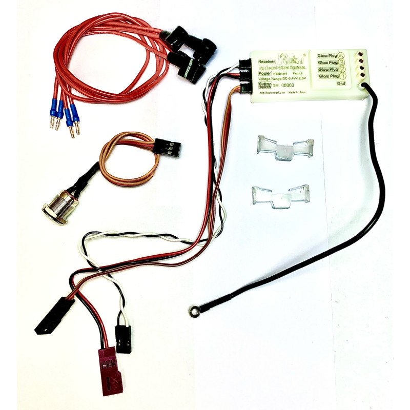 Calentador de bujías de incandescencia de a bordo con indicador LED RCEXL 2215-L 1 a 4 cilindros