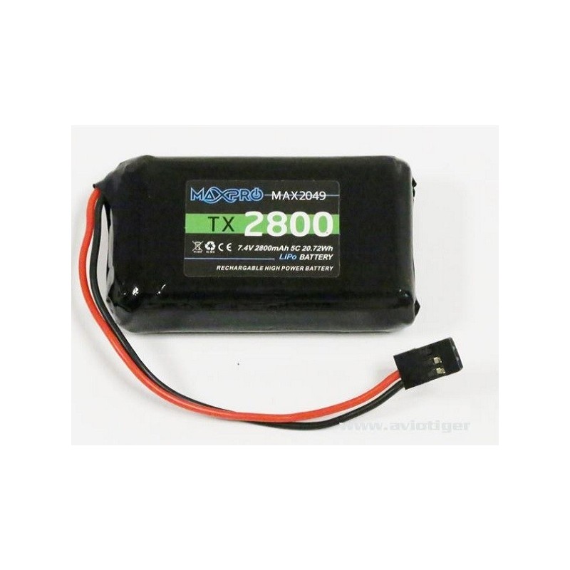 Batterie Lipo 2S 2800mAh pour Tx Futaba