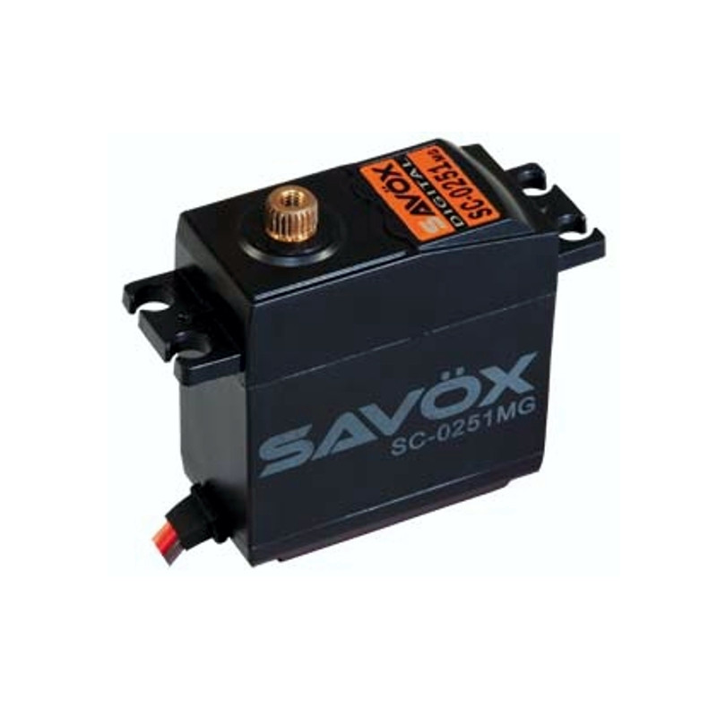 Servo numérique standard Savox SC-0251MG+ (61g, 16kg.cm, 0.18s/60°)
