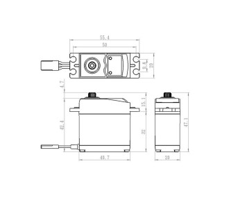 Servo numérique standard Savox SC-0251MG+ (61g, 16kg.cm, 0.18s/60°)