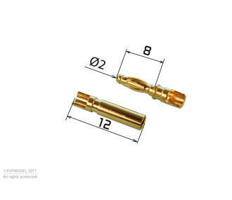 Enchufe PK 2 mm CORTO 2 pares