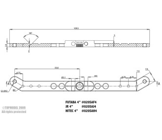 BRAS DE SERVO ALU 101,6mm JR