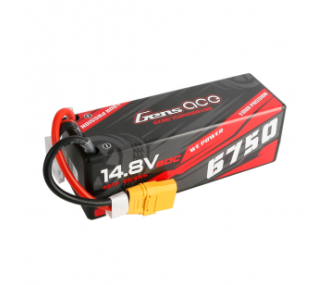 Batteria Gens Ace, Lipo 4S 14,8V 6750mAh 70C con custodia rigida XT90