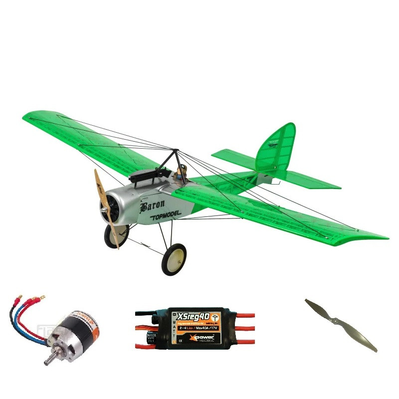 Pack Avion Ecotop Baron Vert ARF env.1.57m avec motorisation