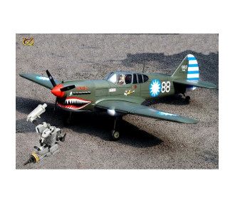 Avion VQ Model P-40 Kitty Hawk 1.57m + Saito FA-62B Moteur methanol 4 temps