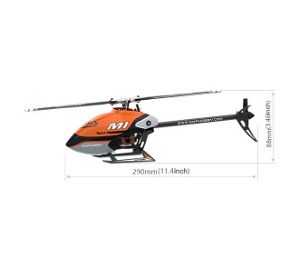 Hélicoptère OMPHobby Orange M1 RC Futaba SFHSS