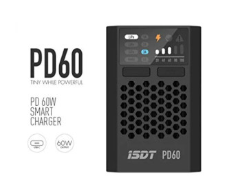 ISDT - PD60 60W 6A LIPO Balance Ladegerät, RC-Batterieladegerät, tragbares Lipo-Ladegerät für Lipo-Akkus