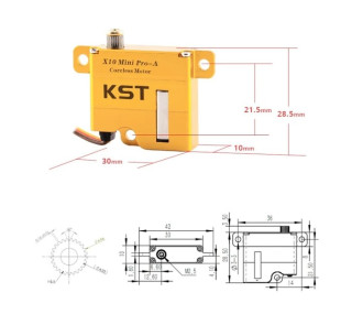 KST X10 MINI PRO-A servo de ala ( 20g, 8kg.cm, 0,08/60°)