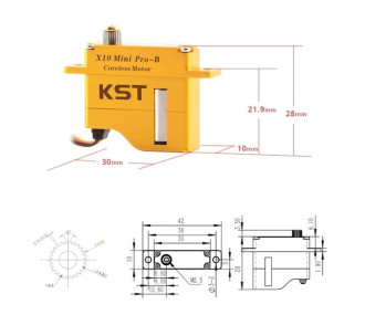 Servo aile KST X10 MINI PRO-B ( 20g, 8kg.cm, 0,08/60°)