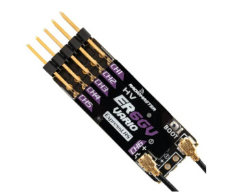 RadioMaster Récepteur 6 canaux ER6GV 2,4 GHz PWM ExpressLRS avec capteur Vario