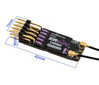 RadioMaster Récepteur 6 canaux ER6GV 2,4 GHz PWM ExpressLRS avec capteur Vario