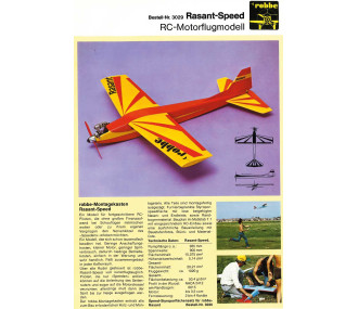 Kit aereo in legno da costruire Robbe Rasant 0,90m - 50 anni - Versione termica