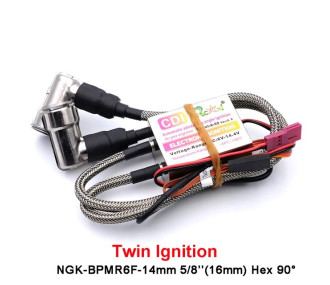 Twin cylinder ignition for NGK-BPMR6F-14mm 90° spark plug RCEXL