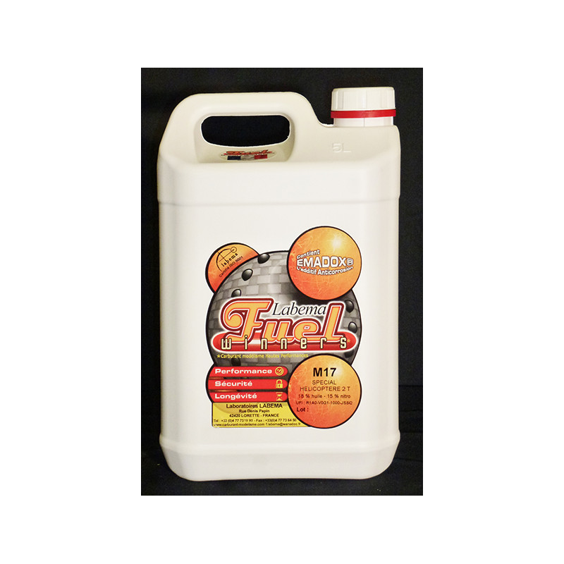 Carburant hélico M17 5l. Labema 12% nitro / 18% huile