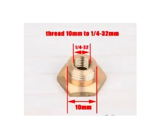 Spark plug adapter 10mm to 1/4 32 ( glow)