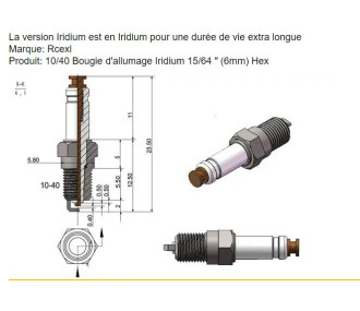 Candela 10/40 pollici, 6 mm, Rcexl