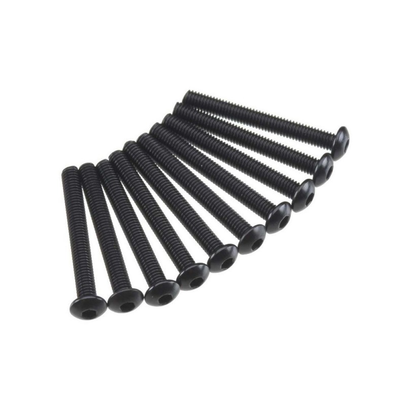 AXIAL AXA120 Bussola esagonale con testa a bottone M3x25mm nero (10)