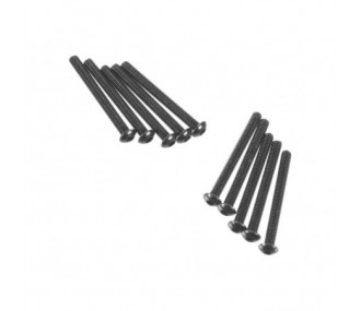 AXIAL AXA121 Bussola esagonale con testa a bottone M3x30mm nero (10)