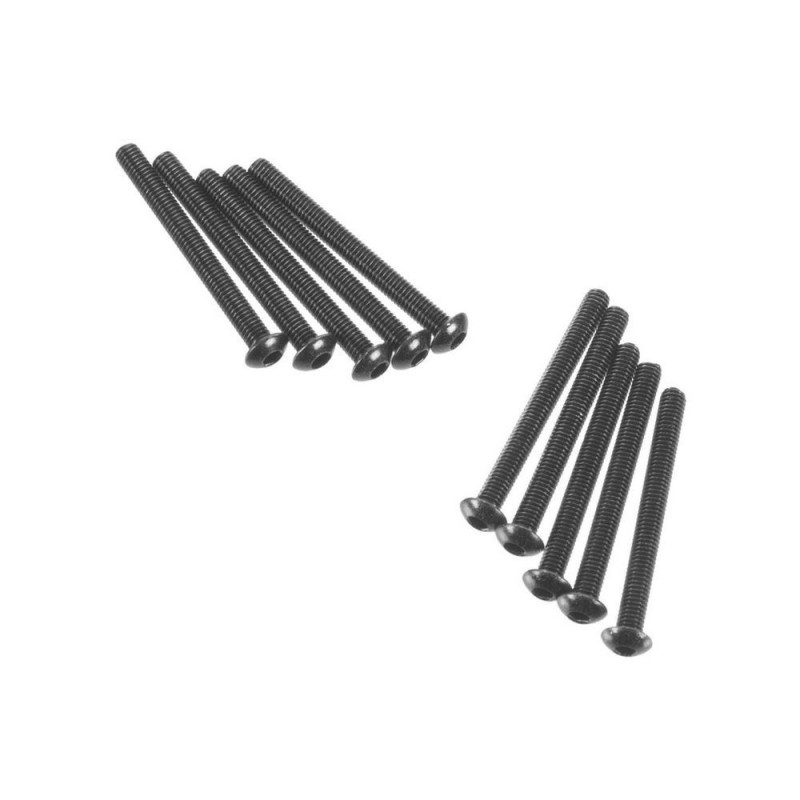 AXIAL AXA121 Bussola esagonale con testa a bottone M3x30mm nero (10)