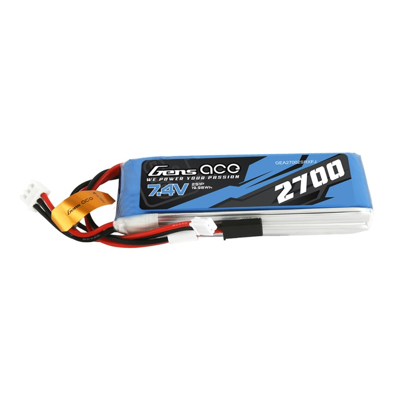 Batterie Tx Gensace lipo 2S 7.4V 2700mAh pour Futaba, Frsky Taranis, Sanwa