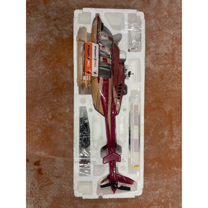 Fuselage Helicoptère - Taille 470 - BELL 407 Rouge et Or - Version Kit