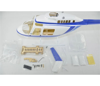 Fuselage Helicoptere - taille 700 - Bell 206 Blanc et Bleu