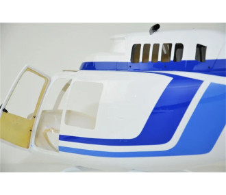 Fuselage Helicoptere - taille 700 - Bell 206 Blanc et Bleu