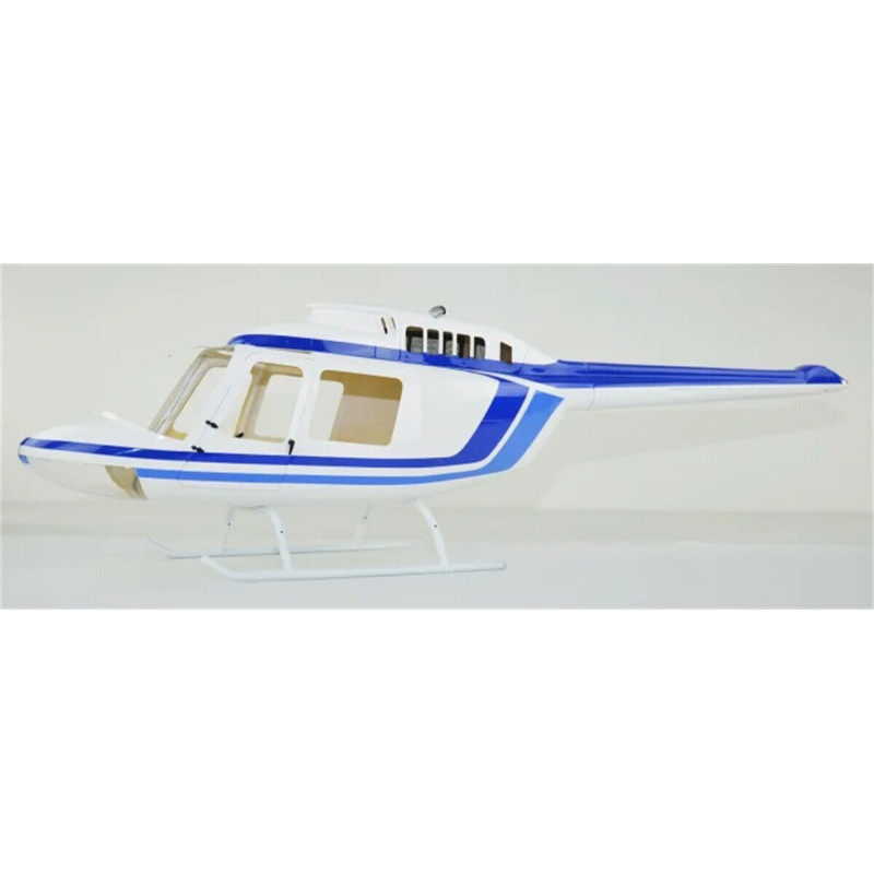 Fuselage Helicoptere - taille 700 - Bell 206 Blanc et Bleu