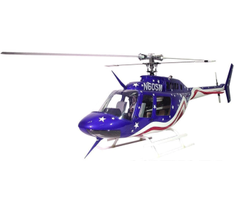 Fuselage Helicoptere - Taille 450 Bell 206 stars and strips