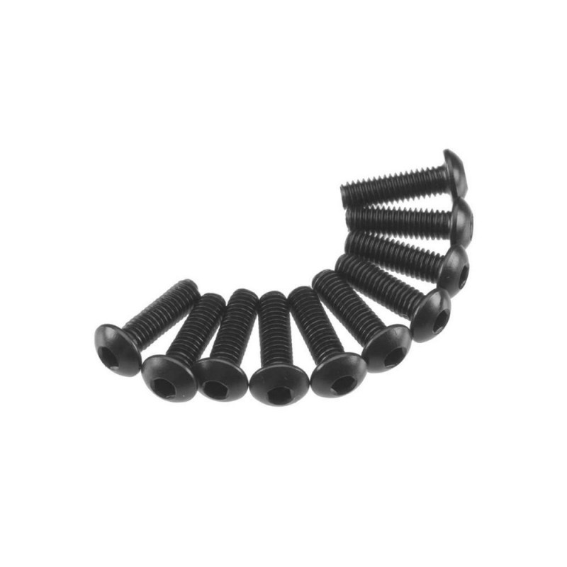 AXIAL AXA115 Taco Hexagonal Cabeza Botón M3x10mm Negro (10)