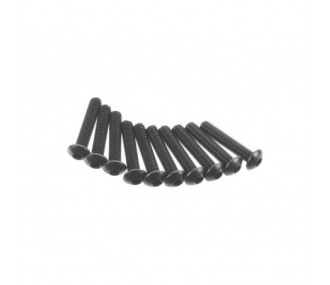 AXIAL AXA117 Taco Hexagonal Cabeza Botón M3x15mm Negro (10)