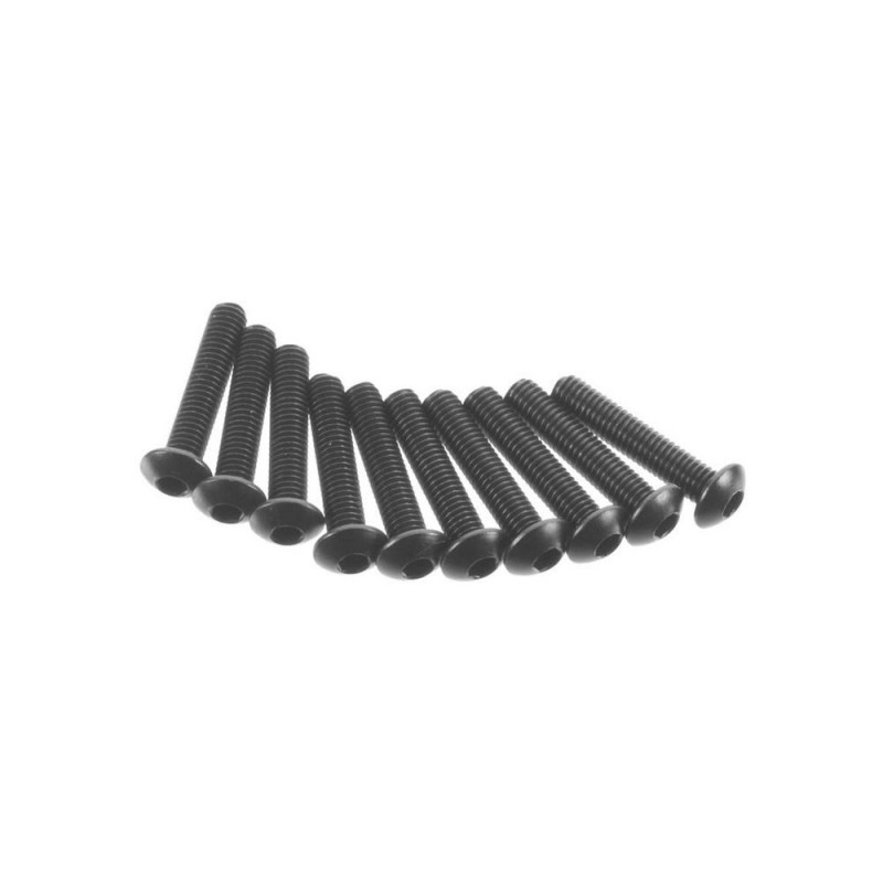 AXIAL AXA117 Taco Hexagonal Cabeza Botón M3x15mm Negro (10)