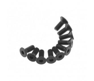 AXIAL AXA144 Cabeza plana hexagonal M3X8mm Negro (10)