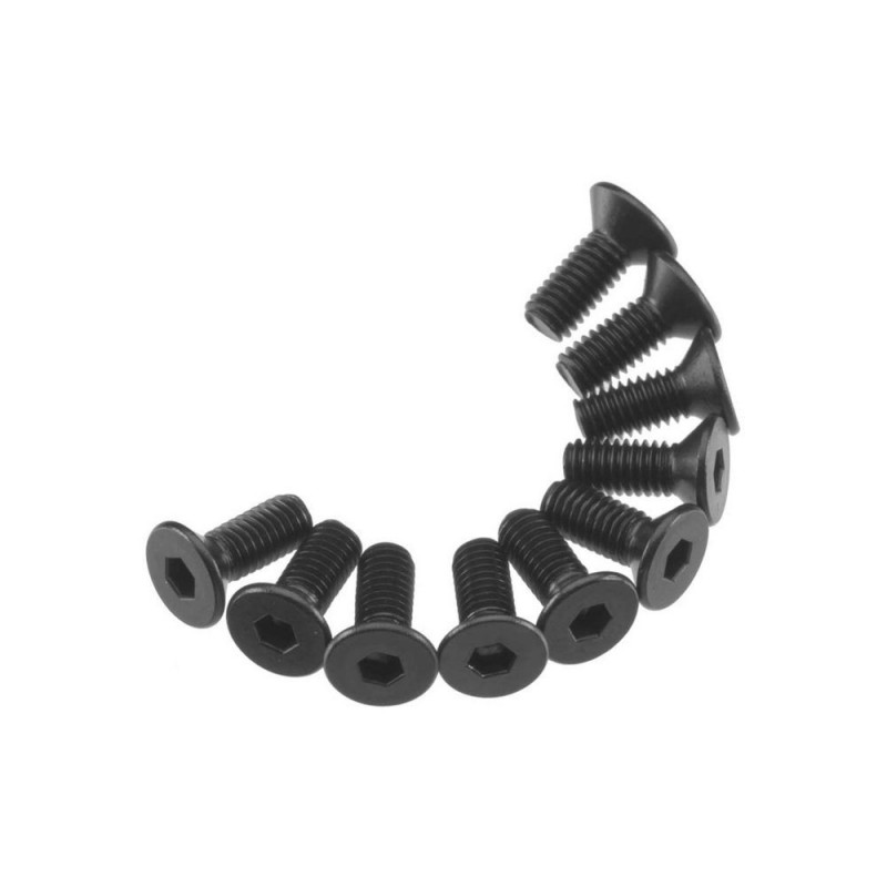 AXIAL AXA144 Cabeza plana hexagonal M3X8mm Negro (10)